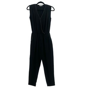 Y'Coo Paris Black Sheer Sleeveless Jumpsuit Size S
